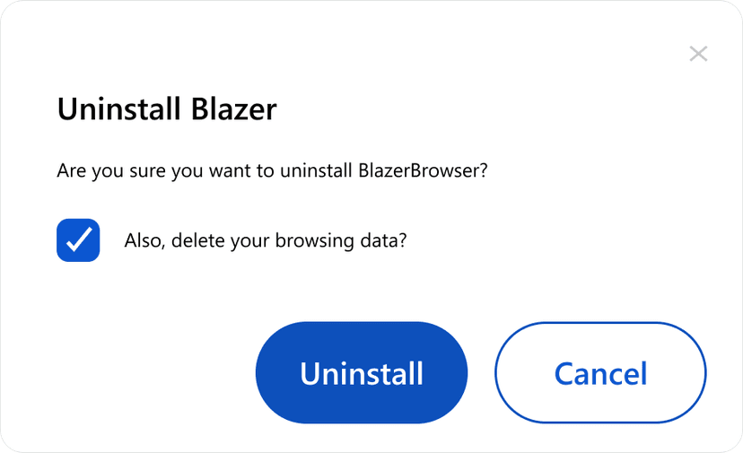 Uninstall confirmation screenshot